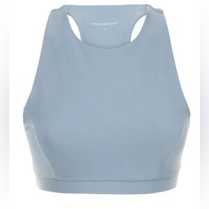 NEW WeWoreWhat High Neck Sports Racer Back‎ Bra Dusty Blue Size Small Athletic